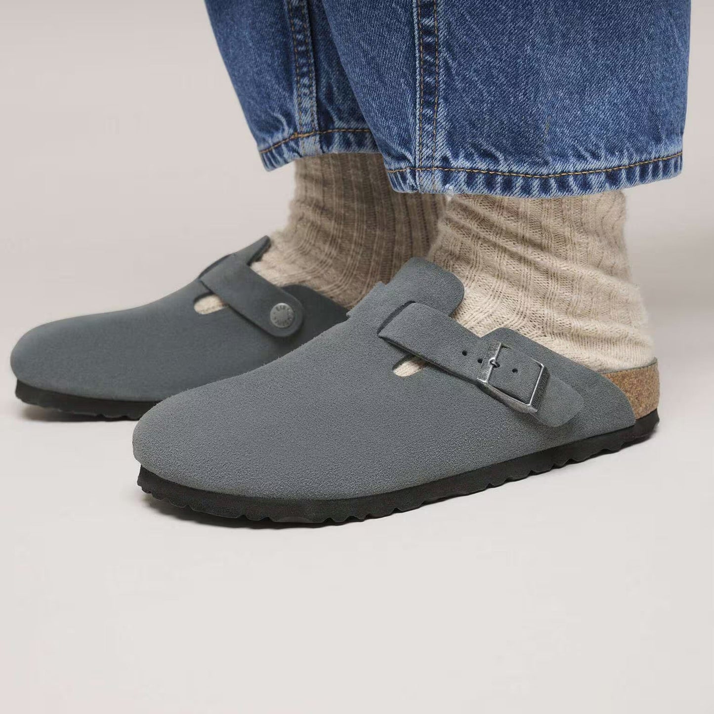 Birkenstock Boston Charcoal Tonal